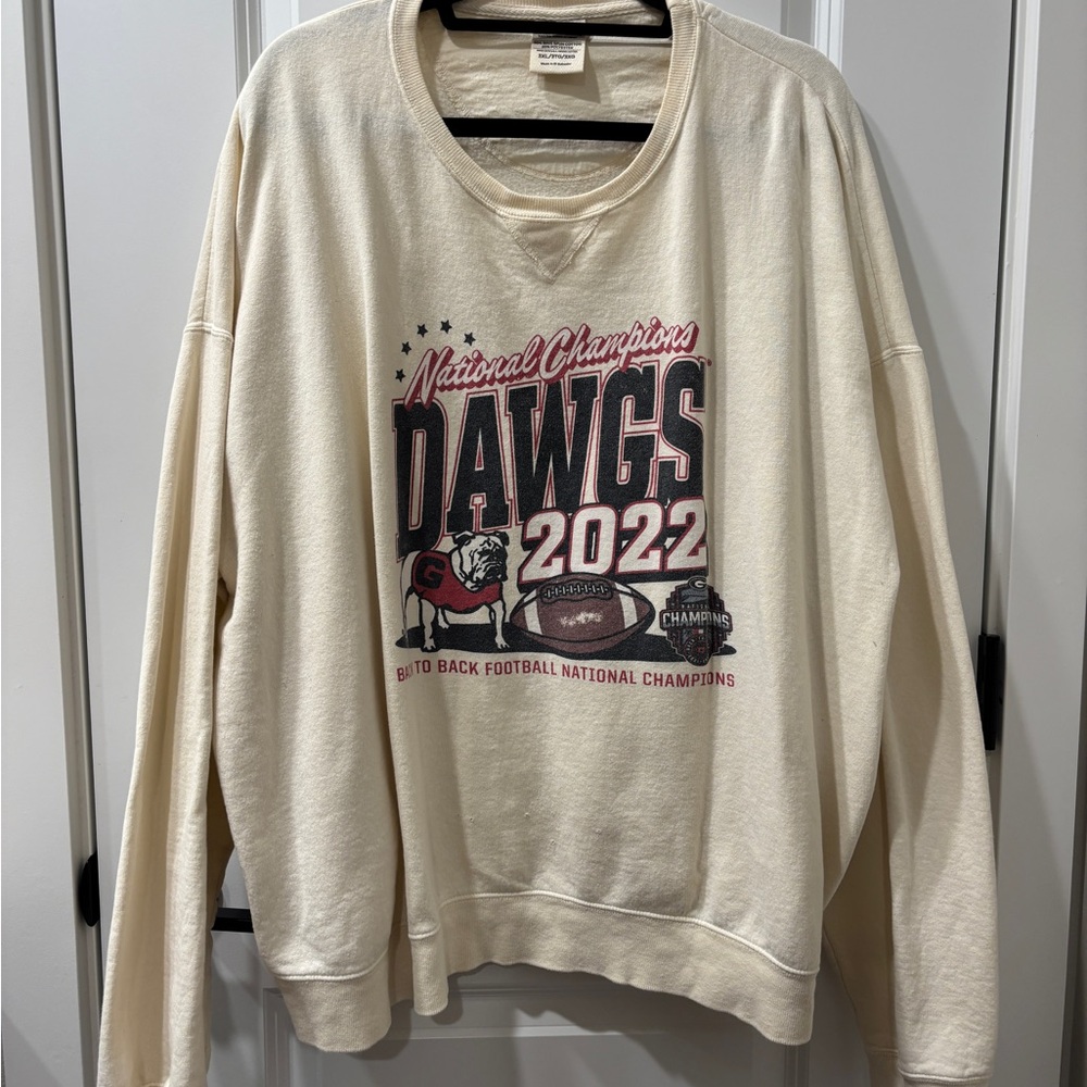 UGA Cream National Champions Dawgs 2022 Sweater
